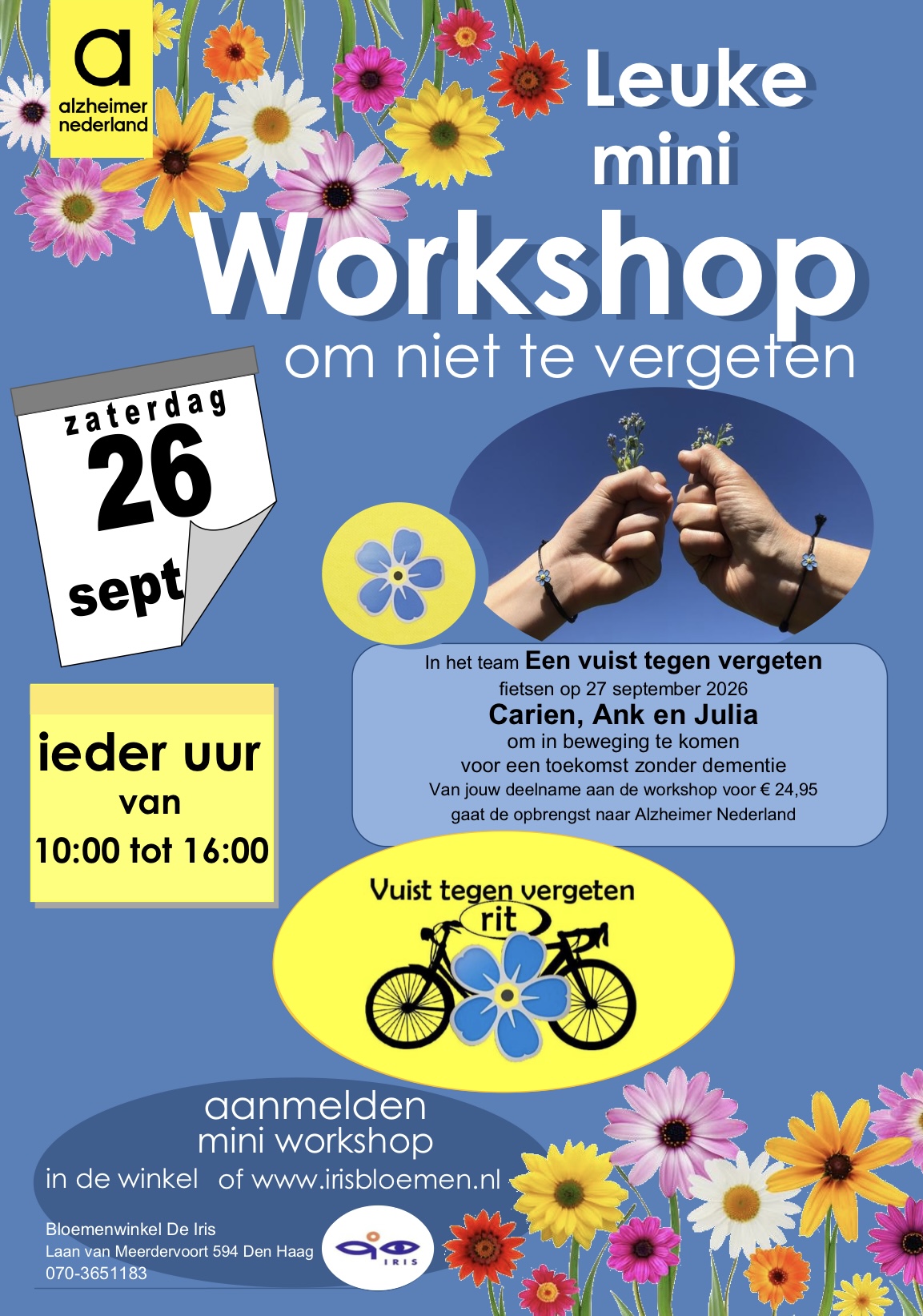 Mini Workshop<br>zaterdag 26 september<br>om 14 uur